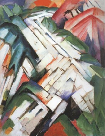 Franz Marc Mountains (mk34) Norge oil painting art